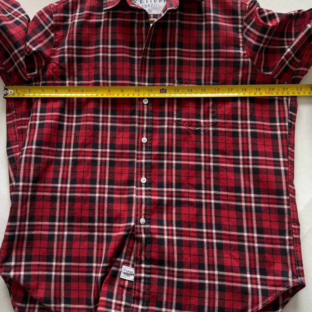Frank & Eileen red and black plaid button up shirt XS - Picture 9 of 10